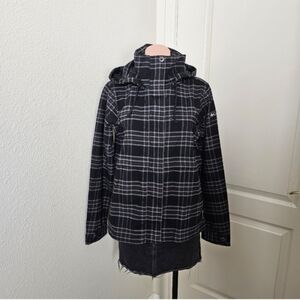 Black and White Columbia  Plaid Hooded Jacket Sz S